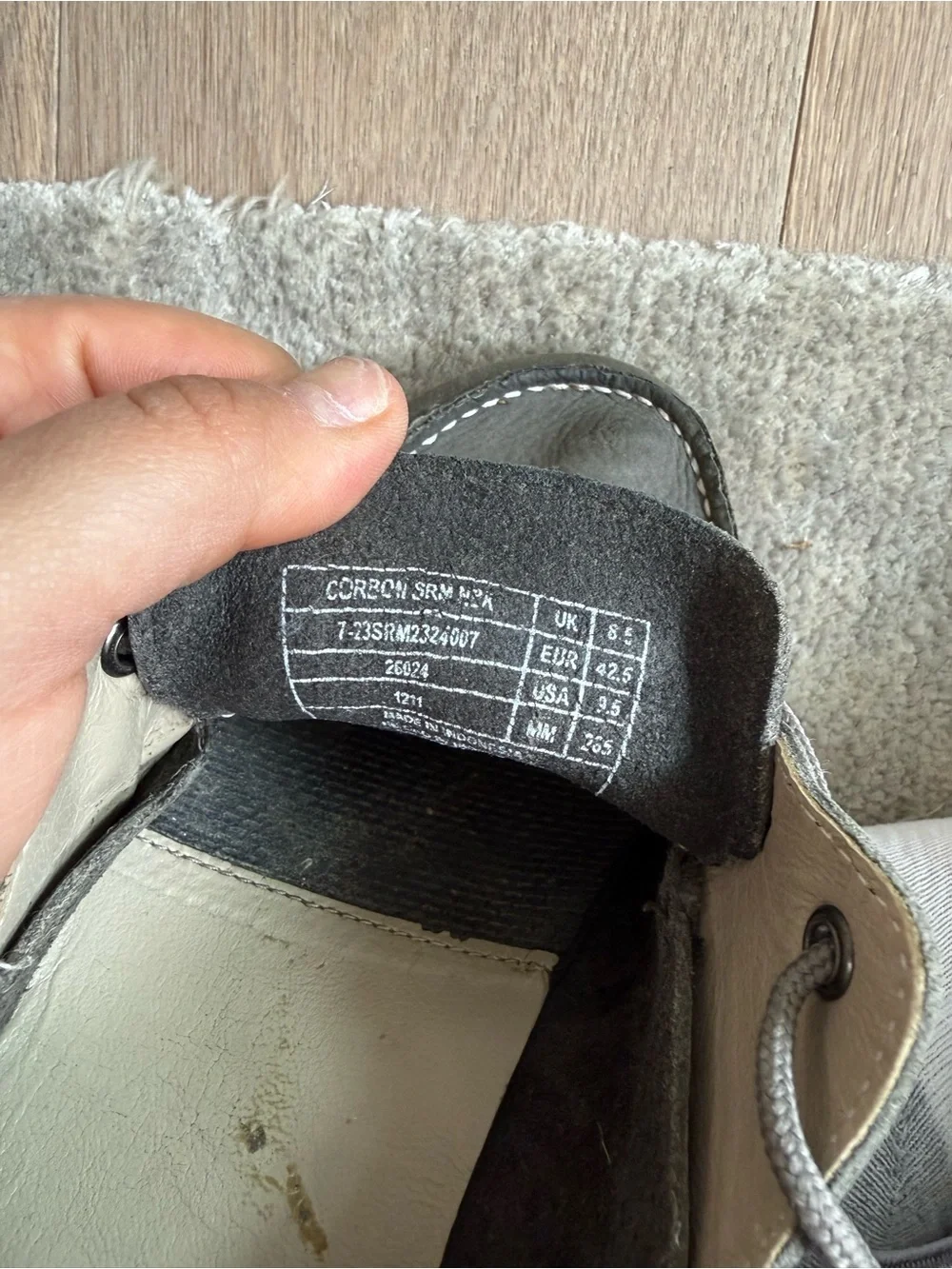 Lacoste Men's Charcoal Leather Boat Shoes